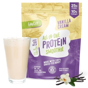 FlavCity Vanilla Protein Smoothie - Grass-Fed Whey Protein