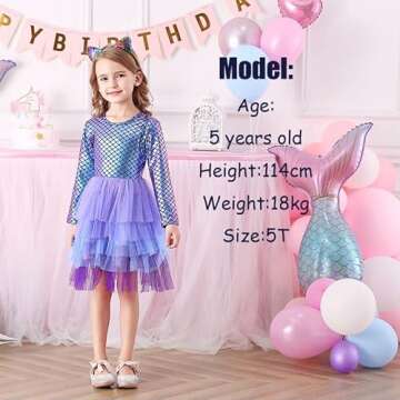 VIKITA Toddler Girl Purple Tutu Winter Long Sleeve Tutu Party Dresses for Girls(LH4599, 6 Tall)
