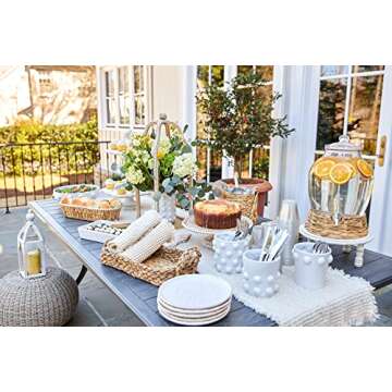 Mud Pie Water Hyacinth Drink Dispenser, Clear, 17.5" x 10.5" Dia