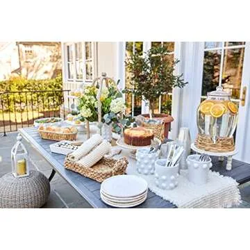 Mud Pie Water Hyacinth Drink Dispenser, Clear, 17.5" x 10.5" Dia