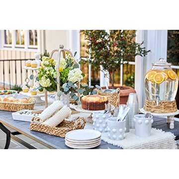 Mud Pie Water Hyacinth Drink Dispenser, Clear, 17.5" x 10.5" Dia