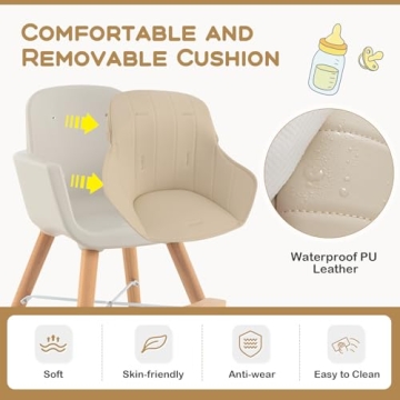 BABY JOY 3-in-1 Adjustable High Chair with Removable Tray