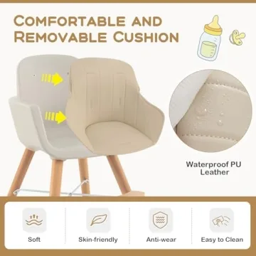 BABY JOY 3-in-1 Adjustable High Chair with Removable Tray