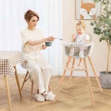 BABY JOY 3-in-1 Adjustable High Chair with Removable Tray