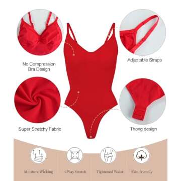 SHAPERX Women's Bodysuit for Tummy Control and Comfort