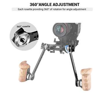 SMALLRIG Standard Rosette Extension Arm Dogbone for RED, for URSA Mini, for Sony FS7 FS5, M6 198mm Long - 1807