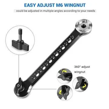 SMALLRIG Standard Rosette Extension Arm Dogbone for RED, for URSA Mini, for Sony FS7 FS5, M6 198mm Long - 1807