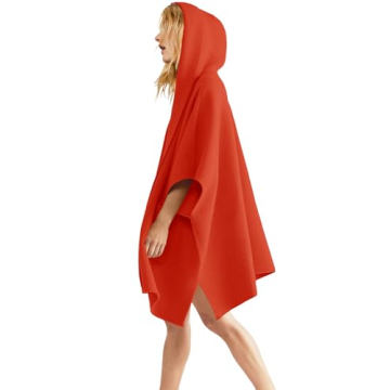 ReachMe Womens Chunky Kimono Open Front Cardigan Sweaters Oversized Dressy Coats with Pockets Christmas Gifts Fall Outfits(Red,One Size)