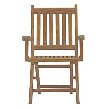 Modway Marina Teak Folding Armchair for Outdoor Spaces