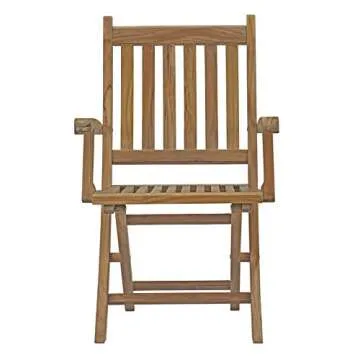 Modway Marina Teak Folding Armchair for Outdoor Spaces