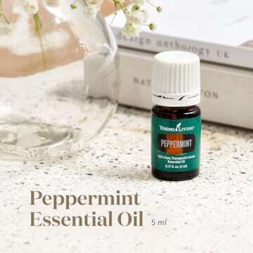 Young Living Peppermint Essential Oil 5ml | Ideal for Muscle Relaxation | Invigorating Mint Aroma | ...