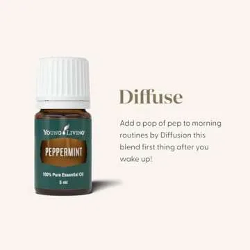 Young Living Peppermint Essential Oil 5ml | Ideal for Muscle Relaxation | Invigorating Mint Aroma | Cooling Sensation | Aromatherapy Diffuser at Home or After a Workout