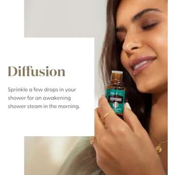 Young Living Peppermint Essential Oil 5ml | Ideal for Muscle Relaxation | Invigorating Mint Aroma | Cooling Sensation | Aromatherapy Diffuser at Home or After a Workout