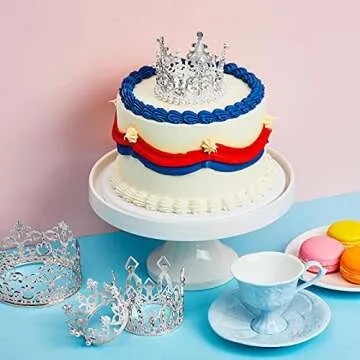 Ferraycle Silver Crown Cake Toppers for All Occasions