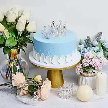 Ferraycle Silver Crown Cake Toppers for All Occasions