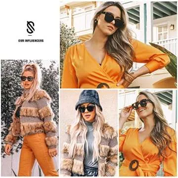 SOJOS Polarized Sunglasses for Women Men Trendy Square Glasses SJ2149 with Black Frame/Grey Lens