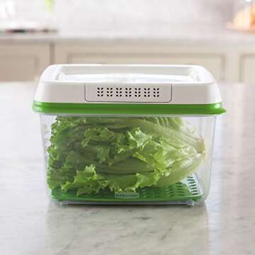 Rubbermaid FreshWorks Produce Saver Food Storage Containers, 2-Piece Set, Green