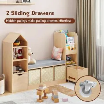 Multifunctional Kids Bookshelf with Reading Nook