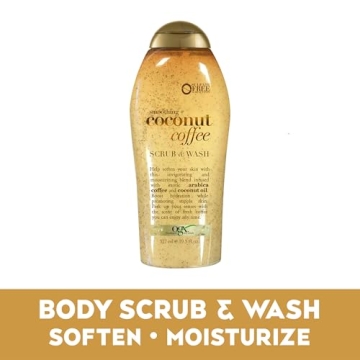 OGX Coconut Coffee Exfoliating Body Scrub for Silky Skin