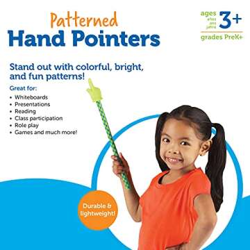 Engaging Learning Resources Patterned Hand Pointers Set