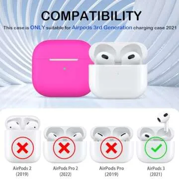 MHYALUDO for AirPods 3rd Generation Case Cover 2021, Military Grade Soft Silicone Shock-Absorbing Protective for AirPods 3 Case Skin with Keychain and Cleaning kit, Rose Pink