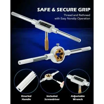 Orion Motor Tech 86pc Tap and Die Set in SAE and Metric, Titanium Coated Steel Tap Set and Die Tool Set for Homeowners Mechanics and Craftsmen Metric and Standard Internal and External Threading