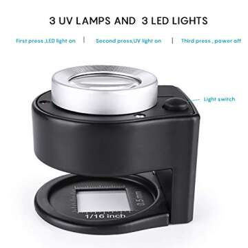 Amoper 30X Loupe Magnifier with 6 Light - Essential for Collectors