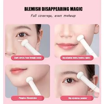 Mushroom makeup sponge concealer brush brightening concealer brush under eye perfect concealer for face, nose, eyelids newbie concealer brush…