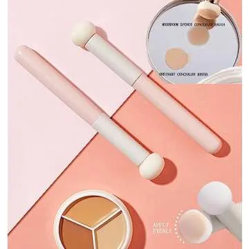 Mushroom makeup sponge concealer brush brightening concealer brush under eye perfect concealer for face, nose, eyelids newbie concealer brush…