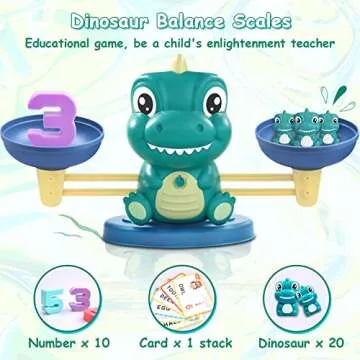 Kaodezhu Dinosaur Math Balance Toys - Montessori Toys for 3 Years Old Kids, Learning and Educational...