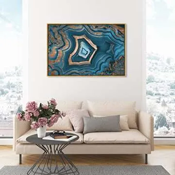 Premium Blue and Gold Abstract Wall Art by Oliver Gal
