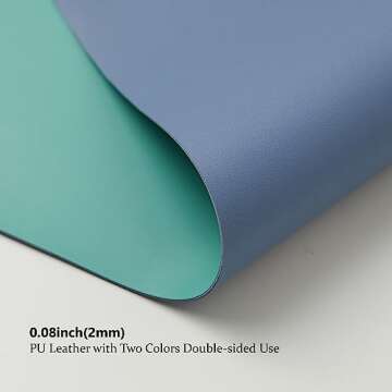 Compact Dual Sided Leather Desk Mat - Desk Pad for Office and Home - Desk Organization and Accessories - Ideal for Large Mouse Pad and Small Desk Mats on Top of Desks(Blue+Green,23.6"x 11.8")