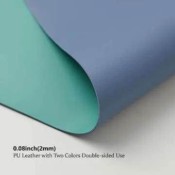 Compact Dual Sided Leather Desk Mat - Desk Pad for Office and Home - Desk Organization and Accessories - Ideal for Large Mouse Pad and Small Desk Mats on Top of Desks(Blue+Green,23.6"x 11.8")