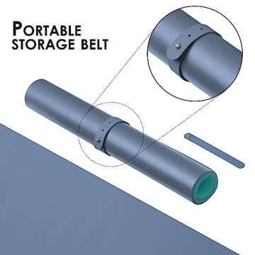 Compact Dual Sided Leather Desk Mat - Desk Pad for Office and Home - Desk Organization and Accessories - Ideal for Large Mouse Pad and Small Desk Mats on Top of Desks(Blue+Green,23.6"x 11.8")