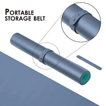 Compact Dual Sided Leather Desk Mat - Desk Pad for Office and Home - Desk Organization and Accessories - Ideal for Large Mouse Pad and Small Desk Mats on Top of Desks(Blue+Green,23.6"x 11.8")