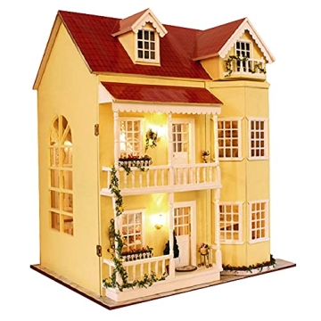 Spilay Dollhouse DIY Miniature Kit with LED and Music Box