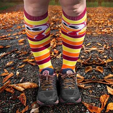 Gone For a Run Run Now Gobble Later Knee High Athletic Running Socks | Fun Turkey Trot Running Socks