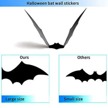 CCINEE 72pcs 3D Halloween Bat Wall Decals for Spooky Decor