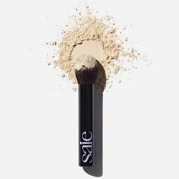 Saie The Fluffy Brush - Soft, Multi-Use Pressed + Loose Powder Brush - Fluffy Makeup Brush with Tapered Tip for Precise Application - Vegan, Cruelty-Free (1 Count)