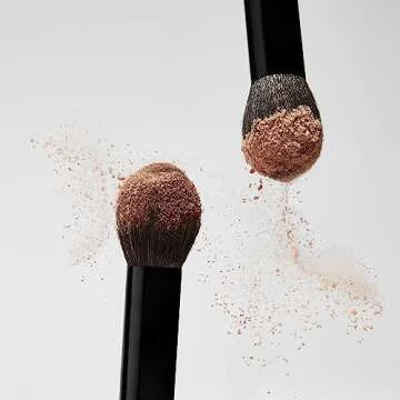 Saie The Fluffy Brush - Soft, Multi-Use Pressed + Loose Powder Brush - Fluffy Makeup Brush with Tapered Tip for Precise Application - Vegan, Cruelty-Free (1 Count)