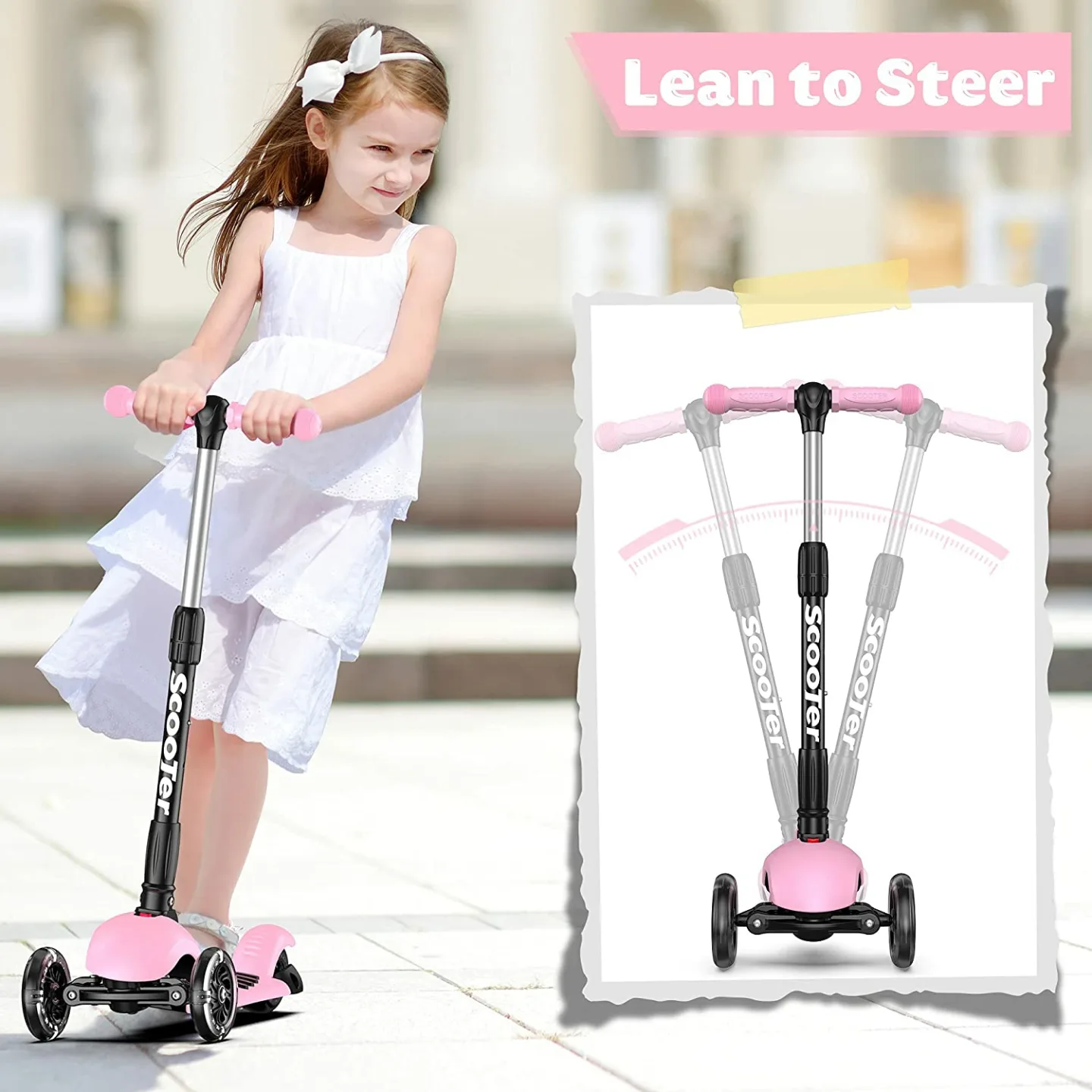 Adjustable Height 3-Wheel Scooter
