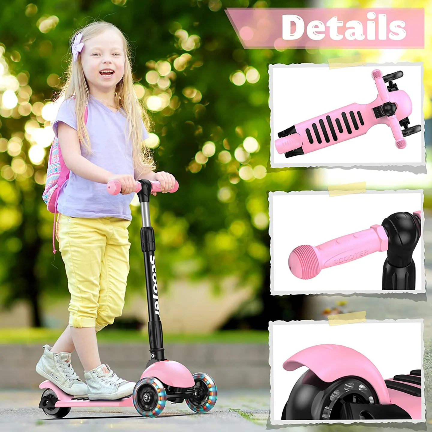 Adjustable Height 3-Wheel Scooter