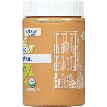 MaraNatha Organic Creamy Peanut Butter Spread, No Stir, 16 Ounce Jar
