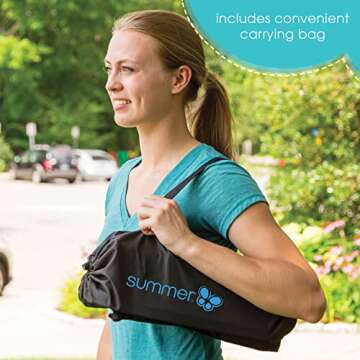 Summer by Bright Starts Pop 'N Sit Portable Booster Chair, Floor Seat, Indoor/Outdoor Use, Compact Fold, Dusty Blue, 6 Mos - 3 Yrs