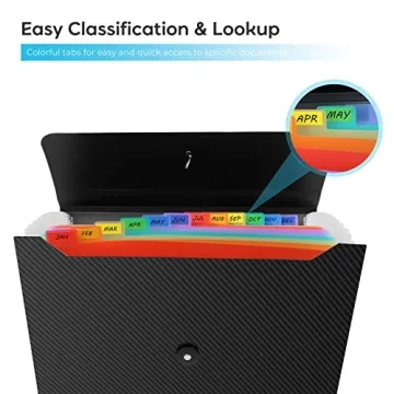 Accordion File Organizer for Document Management with 13 Pockets