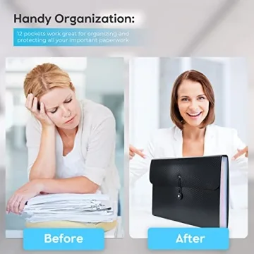 Accordion File Organizer for Document Management with 13 Pockets