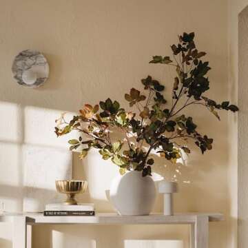 Afloral 47" Burgundy Green Faux Chestnut Leaf Branch