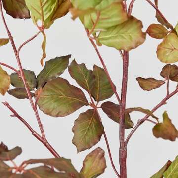 Afloral 47" Burgundy Green Faux Chestnut Leaf Branch