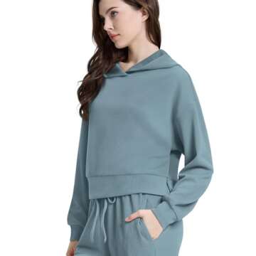 WIHOLL Plus Size Two Piece Outfits For Women 2024 Sweatsuit Hoodie And Sweatpants With Pockets Jogging Sets Sage Green 2XL