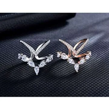 Adjustable Stackable Rings for Women - 18K White Gold